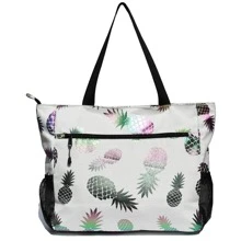 LARGE BEACH BAG Water Resistant Lightweight 20 inch Women Tote Bag for Gym Beach Travel Pool Yoga Nurse - 銀色 - 查看 6