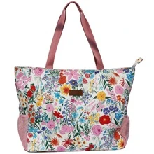 LARGE BEACH BAG Water Resistant Lightweight 20 inch Women Tote Bag for Gym Beach Travel Pool Yoga Nurse - 玫瑰紅 - 查看 4