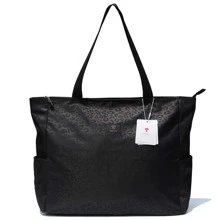 LARGE BEACH BAG Water Resistant Lightweight 20 inch Women Tote Bag for Gym Beach Travel Pool Yoga Nurse - Black - View 3