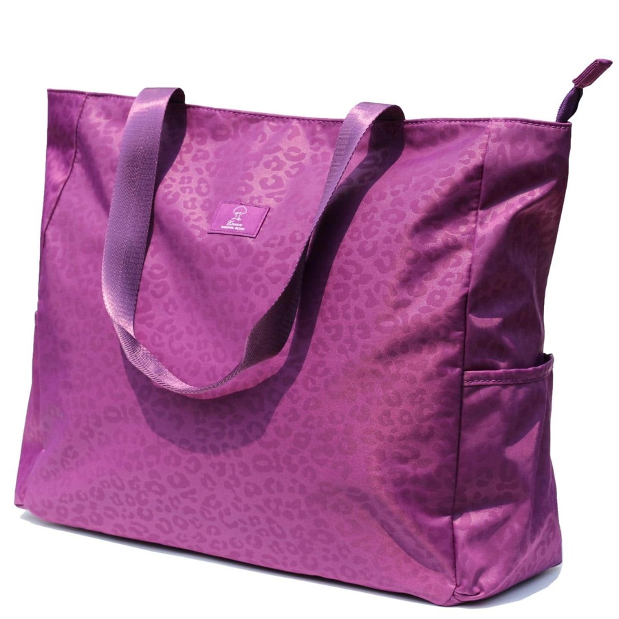 LARGE BEACH BAG Water Resistant Lightweight 20 inch Women Tote Bag for Gym Beach Travel Pool Yoga Nurse - 酒紅色 - 查看 1