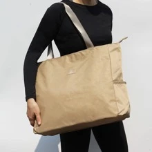 LARGE BEACH BAG Water Resistant Lightweight 20 inch Women Tote Bag for Gym Beach Travel Pool Yoga Nurse - 卡其色 - 查看 5