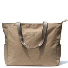 LARGE BEACH BAG Water Resistant Lightweight 20 inch Women Tote Bag for Gym Beach Travel Pool Yoga Nurse - 卡其色 - 查看 8