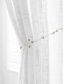 White Sheer Panel Curtain, Modern Polyester Light Filtering Privacy Sheer Curtain For Home - White - View 8