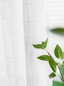 White Sheer Panel Curtain, Modern Polyester Light Filtering Privacy Sheer Curtain For Home - White - View 3