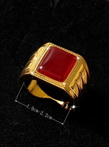 Regalo de la joyería del anillo unisex del diseño de la piedra preciosa 1 pieza (disponible en tres colores) para la decoración diaria - Rojo - Ver 3