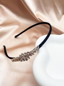 1入組女士水鑽樹葉裝飾時尚髮箍適用於頭髮裝飾用品