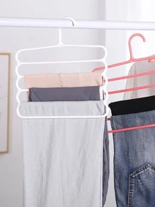1入组塑料衣架家用極簡多格衣架 - 白色 - 查看 1