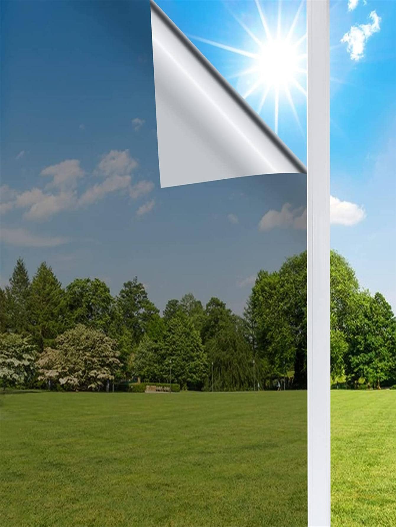 1 PVC Trang Trí Phim, Chống Nắng Hiện Đại Dán Cửa Sổ Cho Gia Đình - Bạc - Xem 1