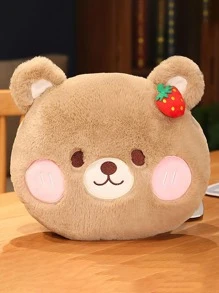 1 Gối Dâu Trang Trí Trang Trí, Đồ Nỉ Dễ Thương Thiết Kế Hình Gấu Ném Gối Cho Gia Đình - màu nâu - Xem 1