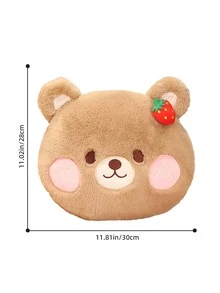 1 Gối Dâu Trang Trí Trang Trí, Đồ Nỉ Dễ Thương Thiết Kế Hình Gấu Ném Gối Cho Gia Đình - màu nâu - Xem 3