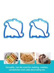 1pc Plastic Toast Cutter, Creative Dinosaur Design Toast Slicer For Kitchen - Olive Green - View 3