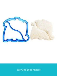 1pc Plastic Toast Cutter, Creative Dinosaur Design Toast Slicer For Kitchen - Olive Green - View 5