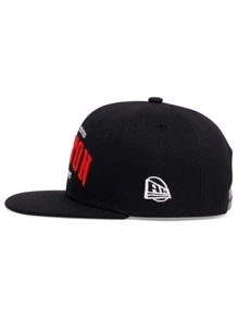 AR 1入組男士字母刺繡可調節時尚嘻哈帽春秋款 - 黑色 - 查看 3