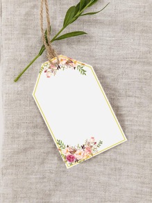 10pcs Floral Pattern Hanging Tags For Gifts, Weddings, Bridal Shower, Birthday Party Decor - Multicolor - View 1