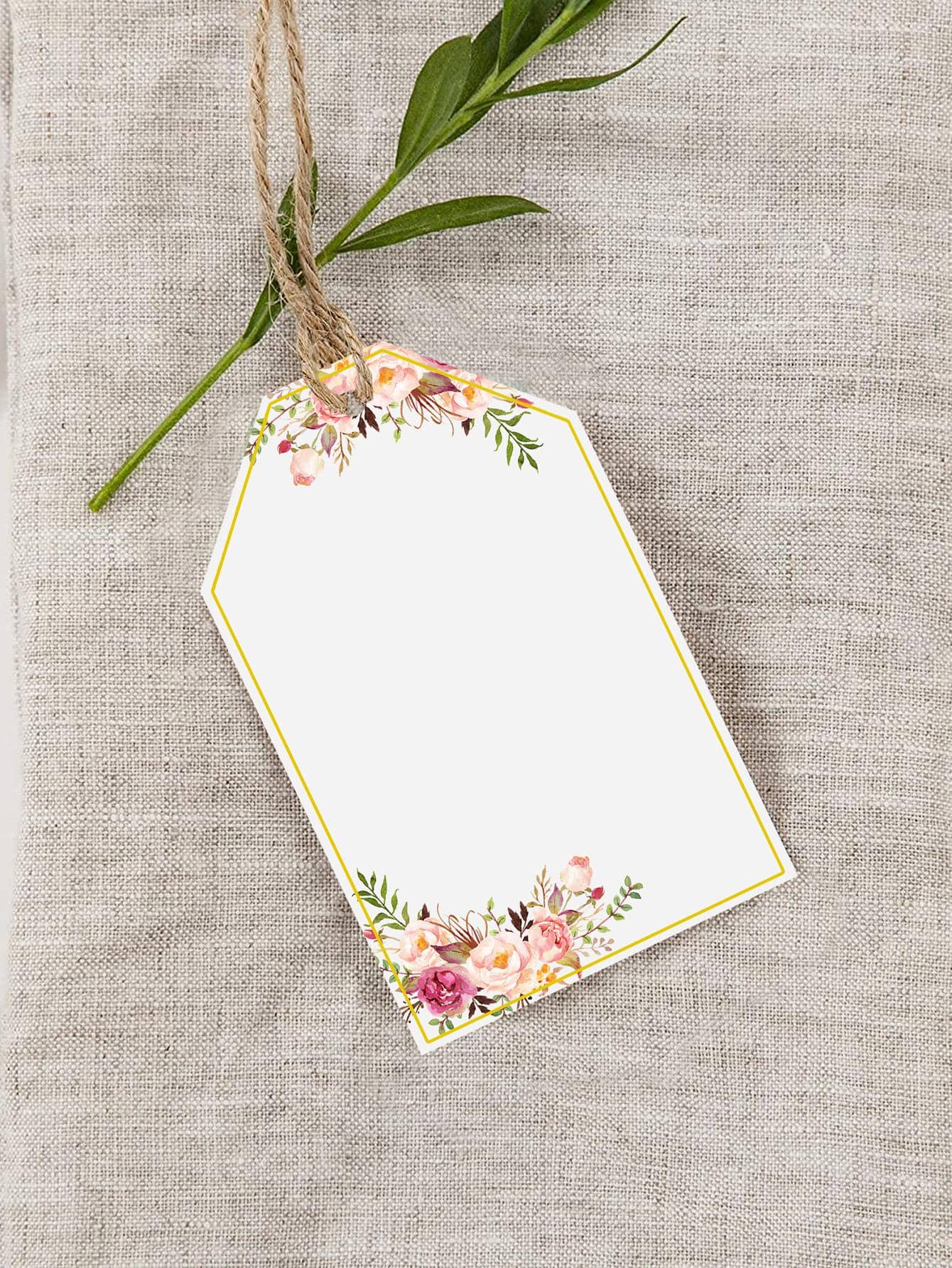 10pcs Floral Pattern Hanging Tags For Gifts, Weddings, Bridal Shower, Birthday Party Decor - Multicolor - View 1