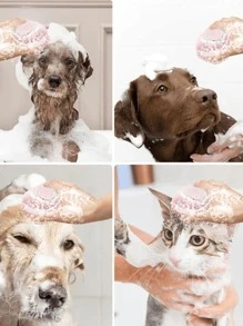 1入組柔軟矽膠寵物現代多功能狗狗頭髮按摩產品洗澡刷