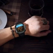 1pc Black Hollow Out PU Polyurethane Strap Casual Square Dial Mechanical Watch, For Daily Life - Black - View 4