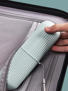 1pc Plastic Toothbrush Carrying Box, Minimalist Portable Toothbrush Box For Outdoor Travel - Multicolor - View 5