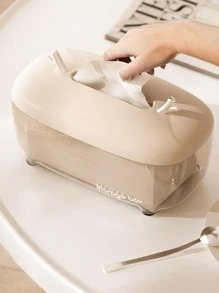 1pc ABS Tissue Storage Box, Funny Antler Decor Tissue Box Cover Holder For Home - Beige - View 5