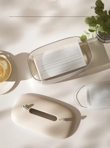 1pc ABS Tissue Storage Box, Funny Antler Decor Tissue Box Cover Holder For Home - Beige - View 6