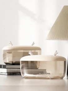 1pc ABS Tissue Storage Box, Funny Antler Decor Tissue Box Cover Holder For Home - Beige - View 1