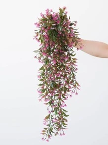 1pc/3pcs Artificial Hanging Plant Plastic Leaf Vine Fake Plant Hanging Flower Garland For Home Wedding Outdoor Decoration - Hot Pink - View 1