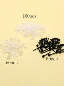 100 đôi bông tai thiết kế quả bóng - Đen và trắng - Xem 4