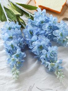 1 件蓝色飞燕草人造花长茎 32 英寸假飞燕草仿真丝植物散装花束适用于户外高花瓶家庭花园婚礼布置装饰、情人节、礼物