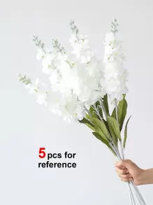 1 件白色飞燕草人造花长茎 32 英寸假飞燕草仿真丝植物散装花束适用于户外高花瓶家庭花园婚礼布置装饰、情人节、礼物 - 白色 - 查看 5