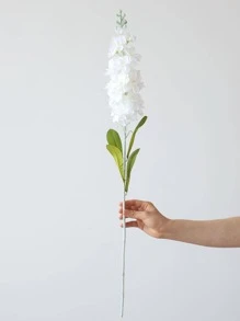 1 件白色飞燕草人造花长茎 32 英寸假飞燕草仿真丝植物散装花束适用于户外高花瓶家庭花园婚礼布置装饰、情人节、礼物 - 白色 - 查看 4