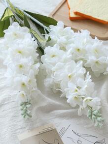 1 件白色飞燕草人造花长茎 32 英寸假飞燕草仿真丝植物散装花束适用于户外高花瓶家庭花园婚礼布置装饰、情人节、礼物 - 白色 - 查看 6