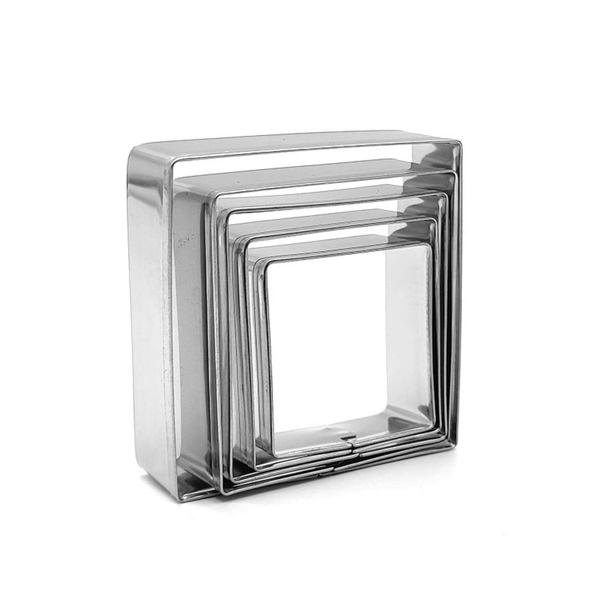 5pcs/set Stainless Steel Cookie Mold, Classic Square Design Cookie