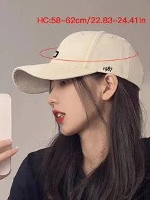 1pc Women Letter Embroidered Casual Baseball Cap For Daily Life - Beige - View 3