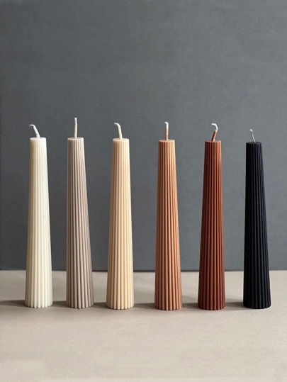 Candle Mold Striped Long Pole Cylindrical Scented PC Plastic Candle Mold DIY Handmade Long Fine Tooth Rod Shaped Acrylic Forms Candle Making Supplies Mold Kit For Wedding Party Home Decor