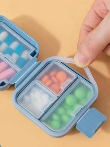 1pc Portable Mini 7 Day Pill Box, Travel Friendly Small Size Sealed Pill Container For Capsules & Pills - Pink - View 4