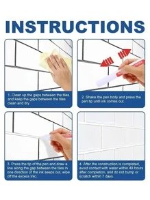 1入組ABS瓷磚修復現代縫隙填充物適用於家庭 - 白色 - 查看 3