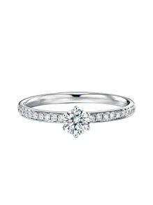 1入組經典優雅皇冠設計銀戒指鑲嵌多顆閃亮方晶鋯石適合日常或特殊場合女士 - 銀色 - 查看 6