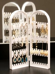 1入組塑膠首飾類收納現代可折疊珠寶塔支撐架適用於家庭 - 白色 - 查看 2