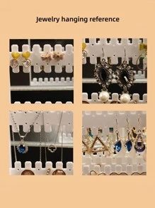 1入組塑膠首飾類收納現代可折疊珠寶塔支撐架適用於家庭 - 白色 - 查看 3