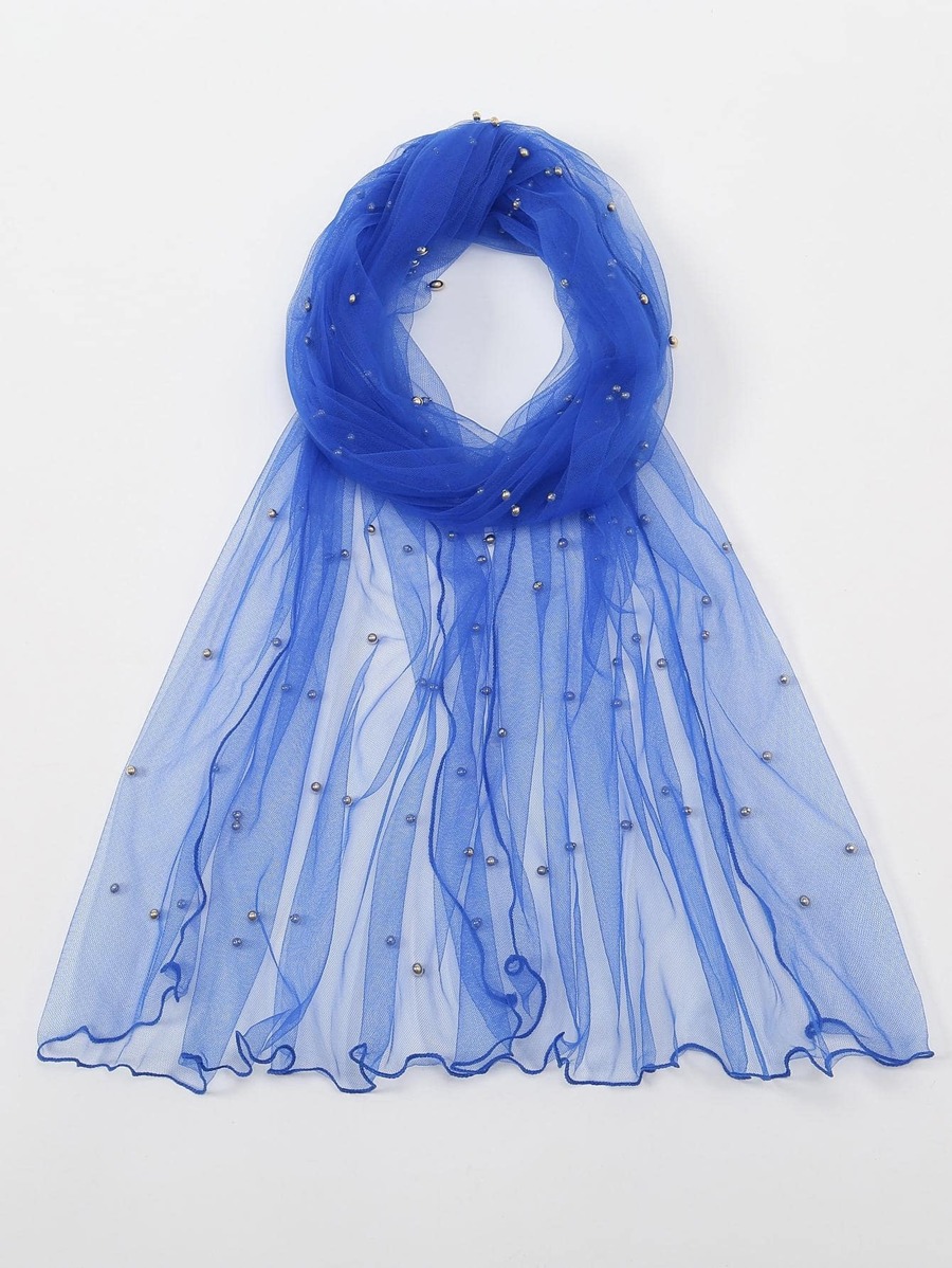 Pañuelo con diseño de perla artificial - Azul - Ver 1