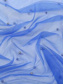 Pañuelo con diseño de perla artificial - Azul - Ver 2