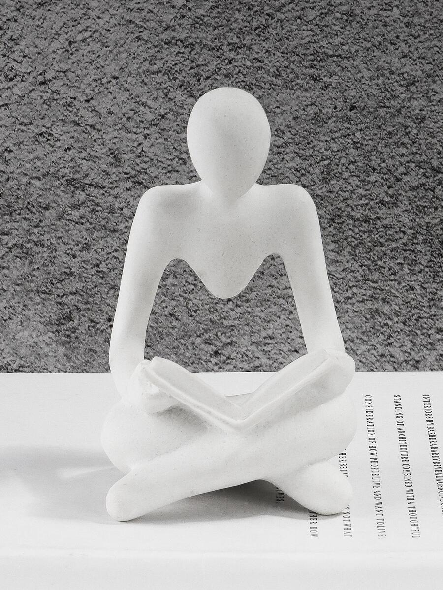 1 cái Polyresin trang trí thủ công, đối tượng trang trí thiết kế hình Bắc Âu cho gia đình - trắng - Xem 1