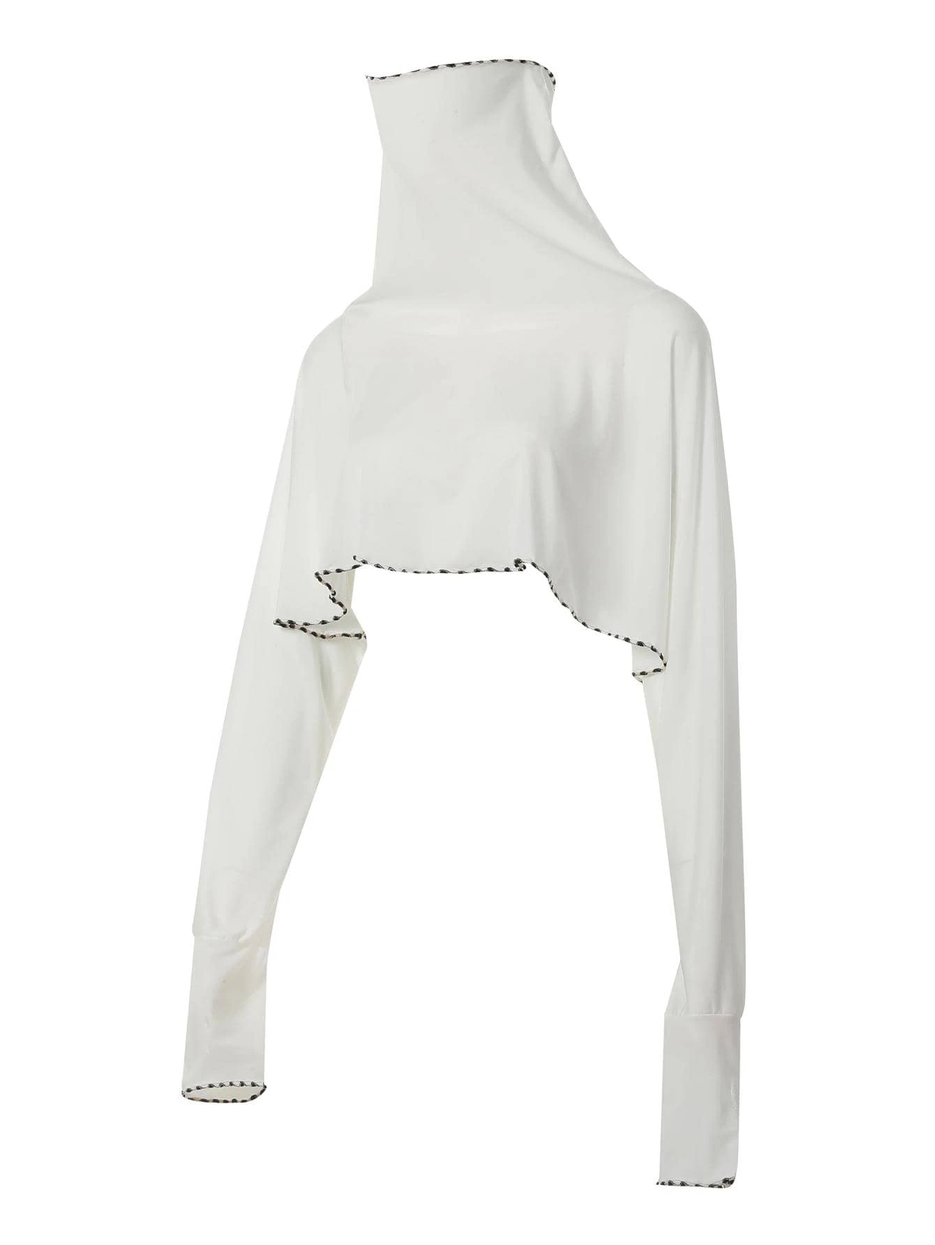 Schal mit Kontrast Saum, Kapuze,