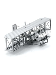 1套飛機形狀金屬拼圖積木 - 銀色 - 查看 3