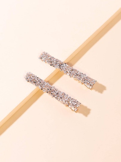 مجموعة من قطعتين من مشابك الشعر الأنيقة للنساء مع بريق وأحجار كريمة، مناسبة للاستخدام اليومي، تيجان ملكية، مشابك شعر، مشابك شعر للمدرسة