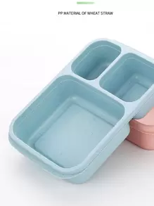 1個微波爐午餐盒小麥稈餐具食品儲存容器，兒童學校辦公室便攜式便當盒午餐袋