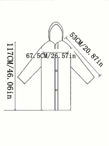 1pc EVA Raincoat, Modernist Polka Dot Waterproof Portable Hooded Rain Poncho Jacket For Outdoor Raincoat Women - Red - View 5