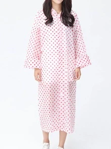 1pc EVA Raincoat, Modernist Polka Dot Waterproof Portable Hooded Rain Poncho Jacket For Outdoor Raincoat Women - Red - View 8