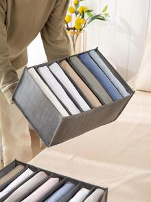 1 pieza Caja de almacenamiento de ropa gris, caja de almacenamiento de ropa de poliamida minimalista para decoraciones del hogar, decoración de otoño, decoración festiva, decoración de habitación, decoración del hogar, decoración de otoño, decoración de dormitorio