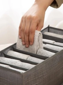 1 pieza Caja de almacenamiento de ropa gris, caja de almacenamiento de ropa de poliamida minimalista para decoraciones del hogar, decoración de otoño, decoración festiva, decoración de habitación, decoración del hogar, decoración de otoño, decoración de dormitorio